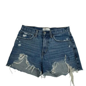 Abercrombie & Fitch Blue Distressed Jean Shorts
